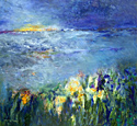 Blauwe droom, olieverf op linnen: 100 x 100 cm