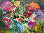 Flowers All Over, olieverf op linnen: 100 x 120 cm